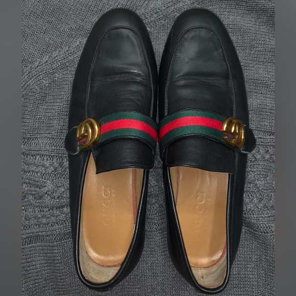 Gucci Men's Paride Web Stripe Bit Leather Loafers - Picture 5 of 10